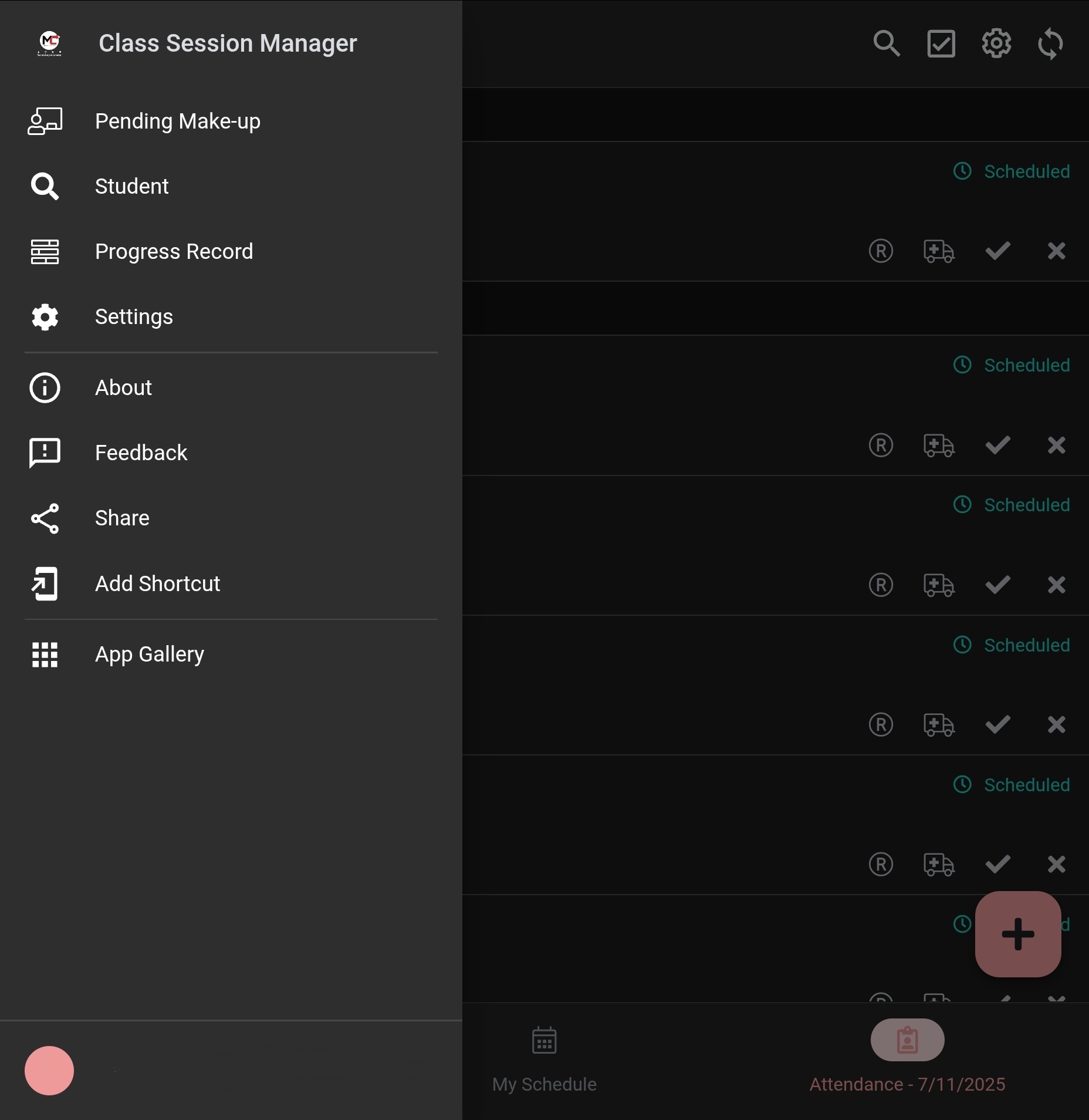 AppSheet Main Menu and Dashboard View